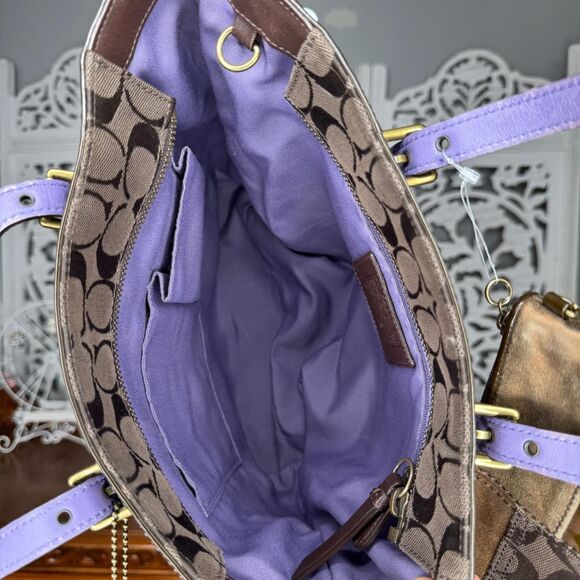 Coach Patchwork Tote Bag with Matching Clutch F06J-F10432 - Picture 2 of 8